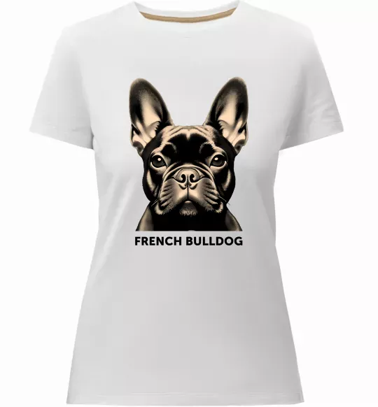 Жіноча преміум футболка French bulldog Білий фото