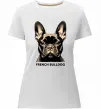Жіноча преміум футболка French bulldog Білий фото