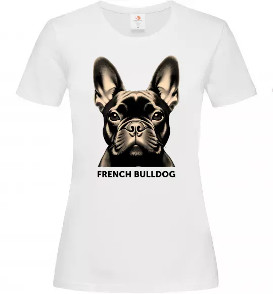 Жіноча футболка French bulldog Білий фото