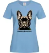 Жіноча футболка French bulldog Блакитний фото