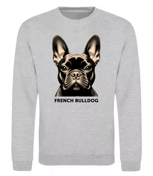 Свитшот French bulldog Серый меланж фото