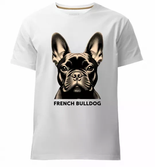 Чоловіча преміум футболка French bulldog Білий фото