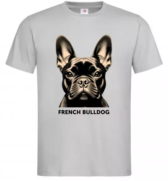 Чоловіча футболка French bulldog Сірий фото