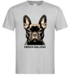 Чоловіча футболка French bulldog Сірий фото