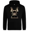 Мужская толстовка (худи) French bulldog Черный фото