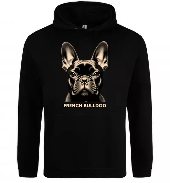 Женская толстовка (худи) French bulldog Черный фото
