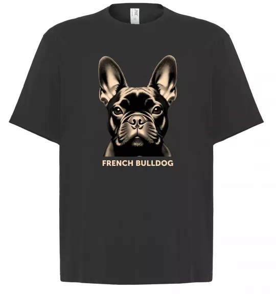 Футболка Оверсайз French bulldog Черный фото