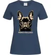Жіноча футболка French bulldog Темно-синій фото