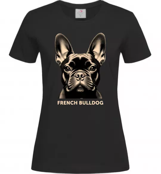 Жіноча футболка French bulldog Чорний фото