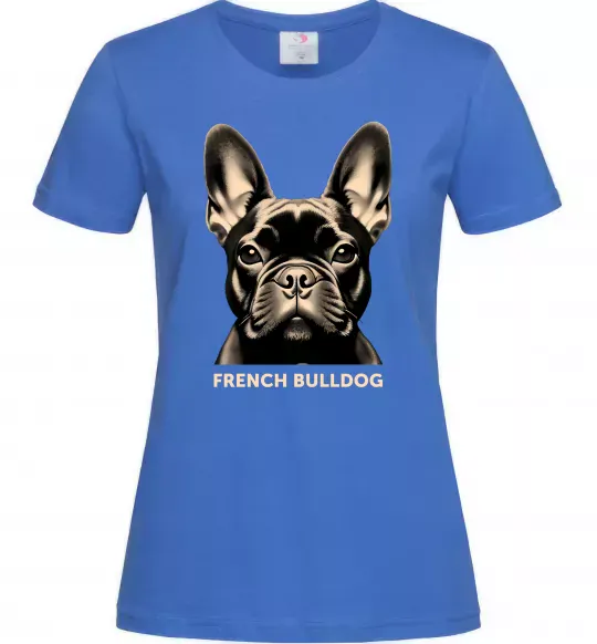 Жіноча футболка French bulldog Яскраво-синій фото
