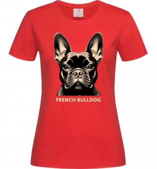 Жіноча футболка French bulldog Червоний фото