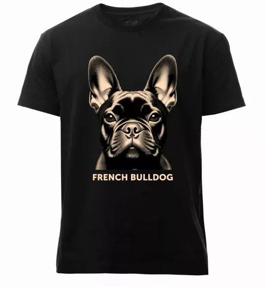 Чоловіча преміум футболка French bulldog Чорний фото