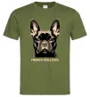 Чоловіча футболка French bulldog Оливковий фото