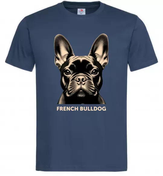 Чоловіча футболка French bulldog Темно-синій фото