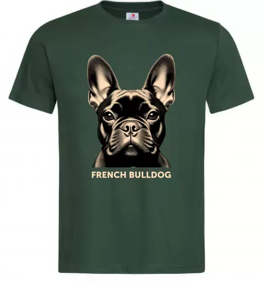 Чоловіча футболка French bulldog Темно-зелений фото