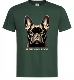 Мужская футболка French bulldog Темно-зеленый фото