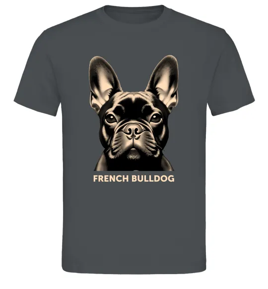 Чоловіча футболка French bulldog Графіт фото