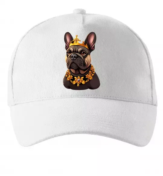 Кепка French bulldog king Белый фото