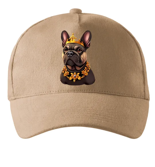 Кепка French bulldog king Песочный фото
