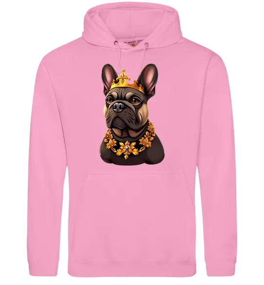Жіноча толстовка (худі) French bulldog king Рожевий фото