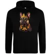 Женская толстовка (худи) French bulldog king Черный фото
