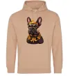 Женская толстовка (худи) French bulldog king Песочный фото
