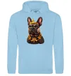 Жіноча толстовка (худі) French bulldog king Блакитний фото