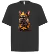 Футболка Оверсайз French bulldog king Черный фото