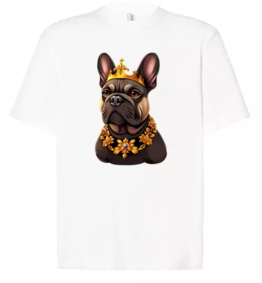 Футболка Оверсайз French bulldog king Белый фото
