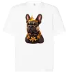 Футболка Оверсайз French bulldog king Белый фото