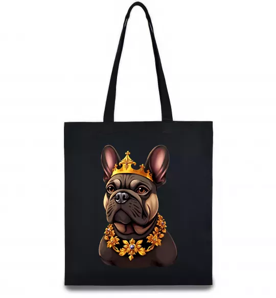 Еко-сумка French bulldog king Чорний фото