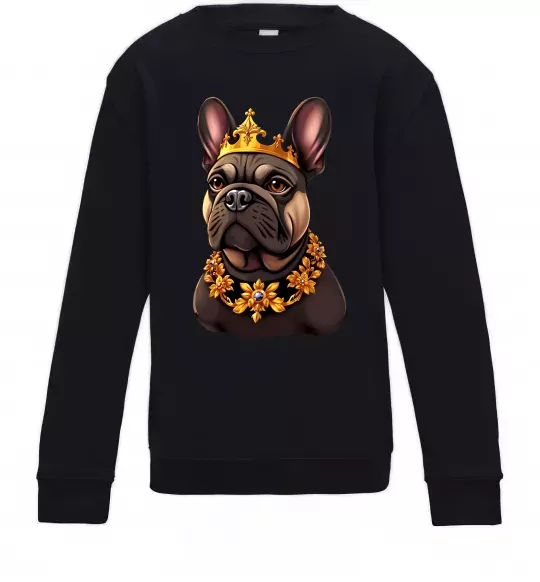 Детский Свитшот French bulldog king Черный фото