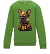 Детский Свитшот French bulldog king Лаймовый фото