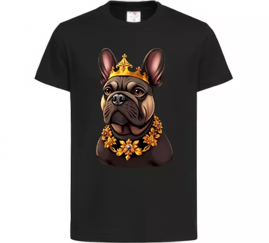 Детская футболка French bulldog king Черный фото