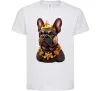 Детская футболка French bulldog king Белый фото