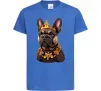 Детская футболка French bulldog king Ярко-синий фото