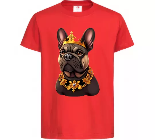 Детская футболка French bulldog king Красный фото