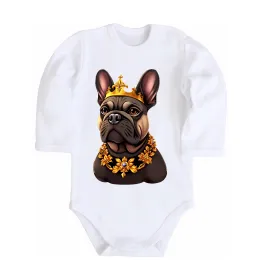 Дитячий бодік French bulldog king Білий фото
