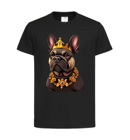 Детская футболка French bulldog king Черный фото