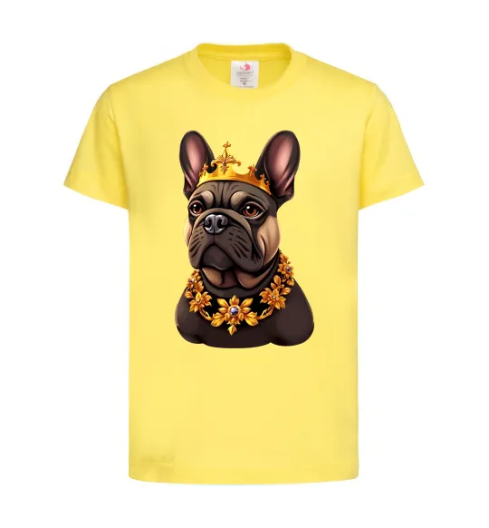 Детская футболка French bulldog king Лимонный фото