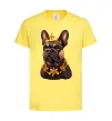 Детская футболка French bulldog king Лимонный фото