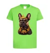 Детская футболка French bulldog king Лаймовый фото