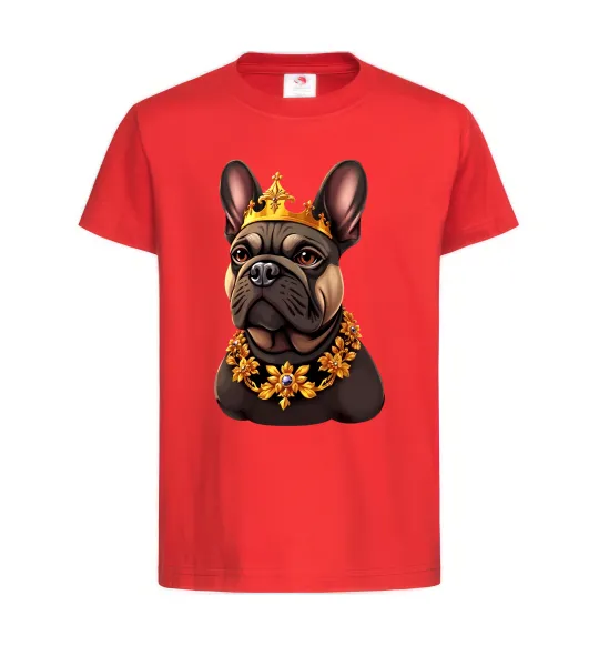 Детская футболка French bulldog king Красный фото