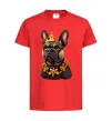 Детская футболка French bulldog king Красный фото