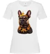 Жіноча футболка French bulldog king Білий фото