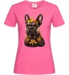Жіноча футболка French bulldog king Яскраво-рожевий фото