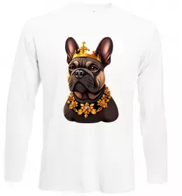Лонгслив French bulldog king Белый фото