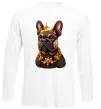Лонгслив French bulldog king Белый фото