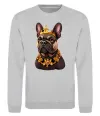 Свитшот French bulldog king Серый меланж фото