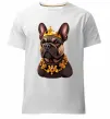 Мужская премиум футболка French bulldog king Белый Мужская премиум футболка French bulldog king Белый фото